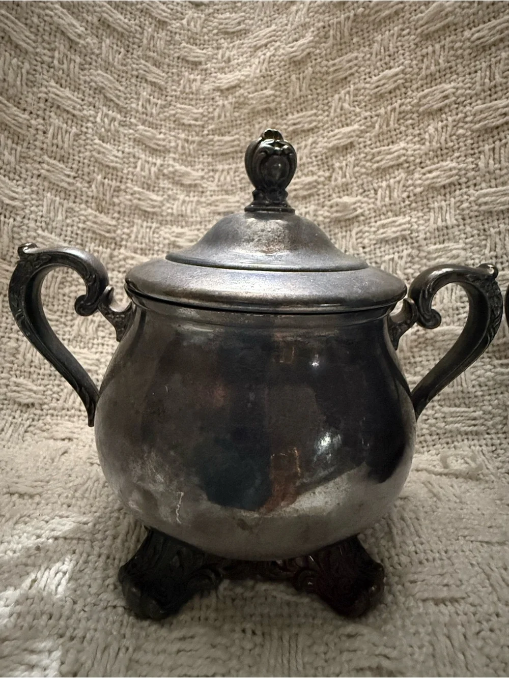 Silver-Tone Ornate Sugar and Creamer Set‎ - Classic Serveware